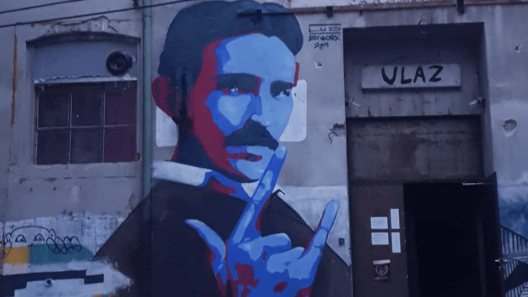 tesla mural belgrade