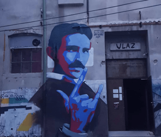 tesla mural belgrade