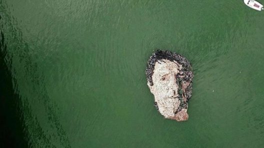 portrait made of bottles